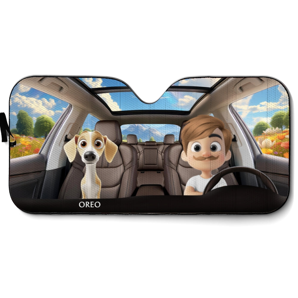 Custom Christmas Birthday Gifts Car Accessories for Pet Parents • Life Is Better With My Pets - Personalized Car Sunshade