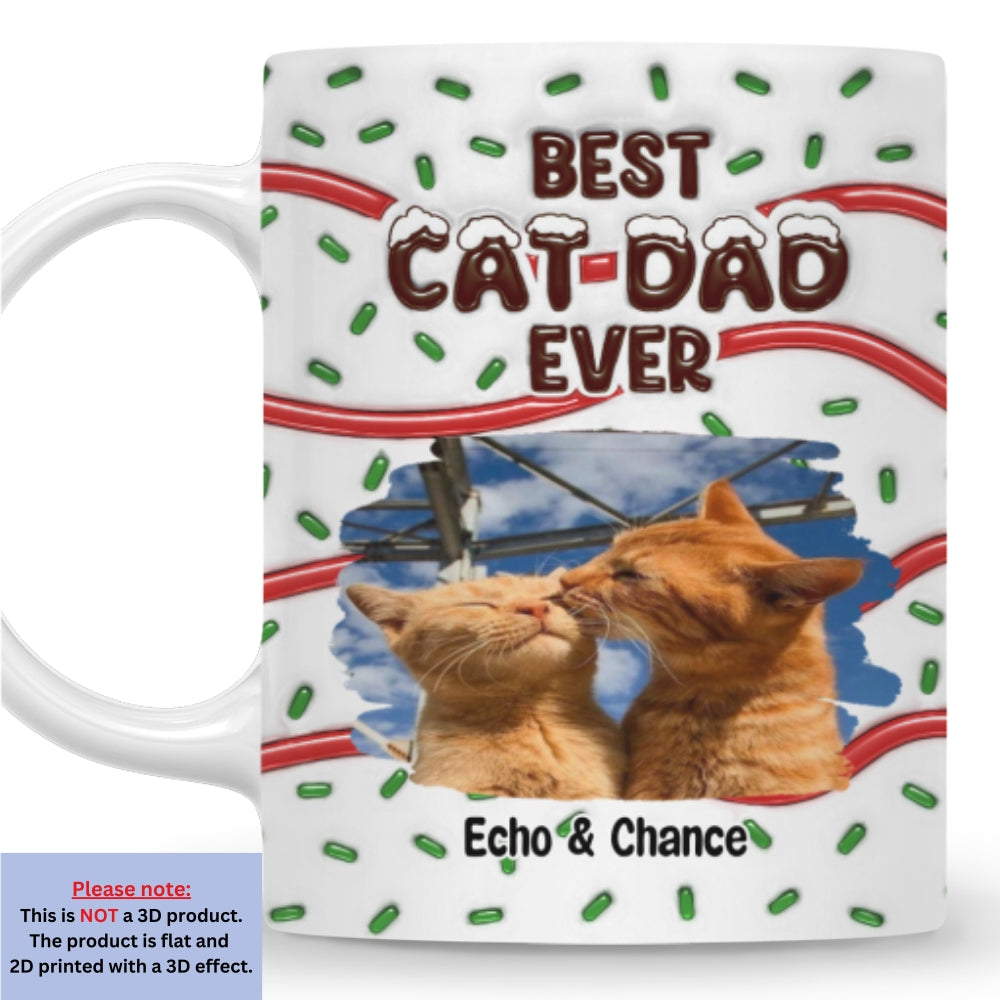 Custom Photo Mother's day Birthday Gifts For Cat Mom, Cat Lovers • Best Dog Mom Dad Cake Cat Photo - Personalized 3D Inflated Effect Mug