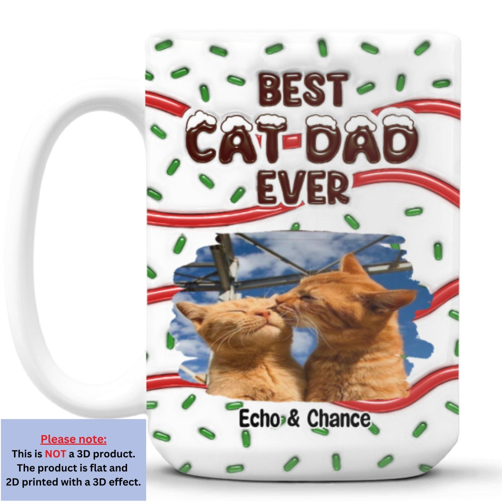 Custom Photo Mother's day Birthday Gifts For Cat Mom, Cat Lovers • Best Dog Mom Dad Cake Cat Photo - Personalized 3D Inflated Effect Mug