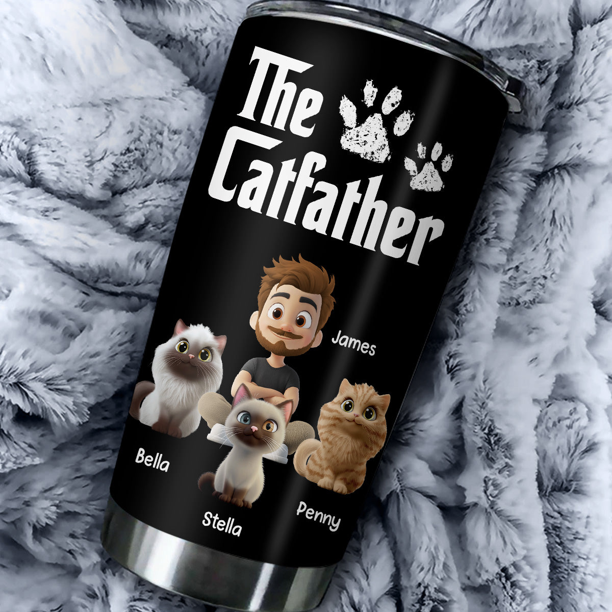 Custom Father's day Birthday Gifts For Cat Dad, Cat Lovers • Cool Cat Father - Personalized Tumbler