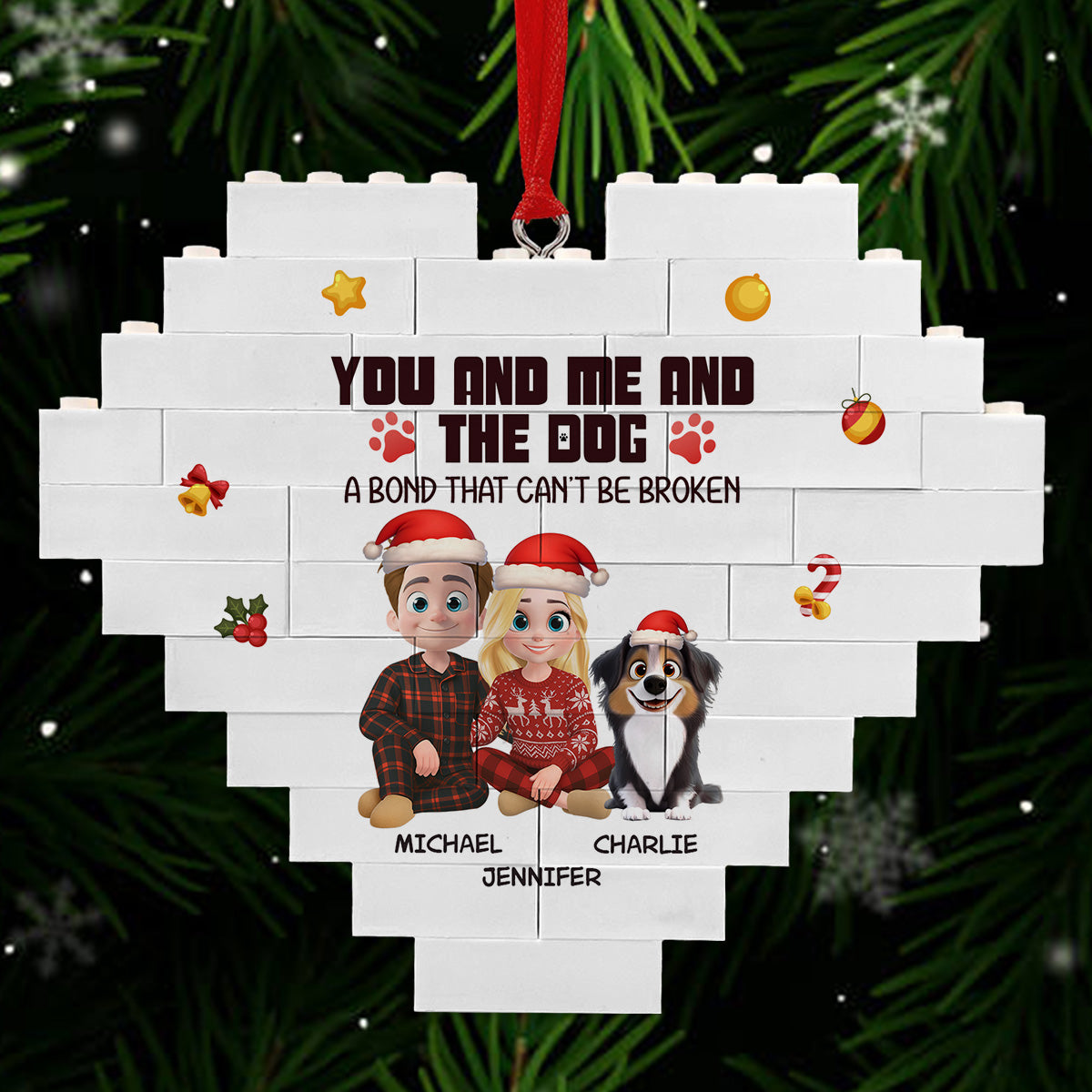 Custom Christmas Decor Home Birthday Gifts For Dog Lovers • A Girl And Her Dog - Personalized Heart Puzzle Ornament