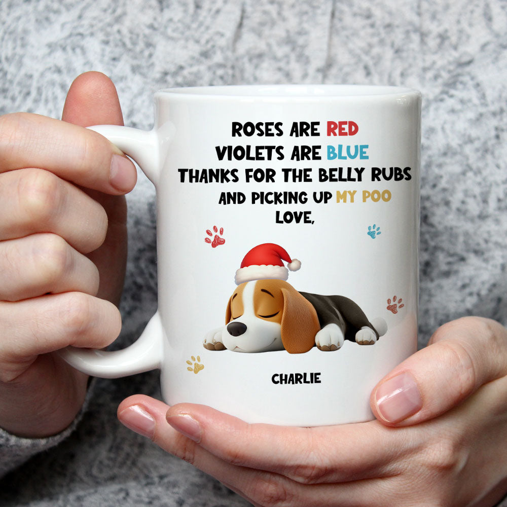 Custom Christmas Birthday Gifts For Dog Lovers • Funny Cartoon Red And Blue Dog Sleeping - Personalized Coffee Mug