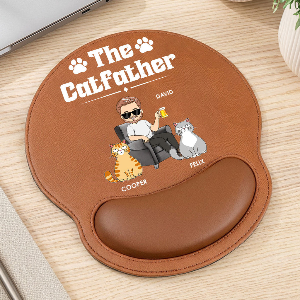 The Catfather - Personalized Leather Mouse Pad