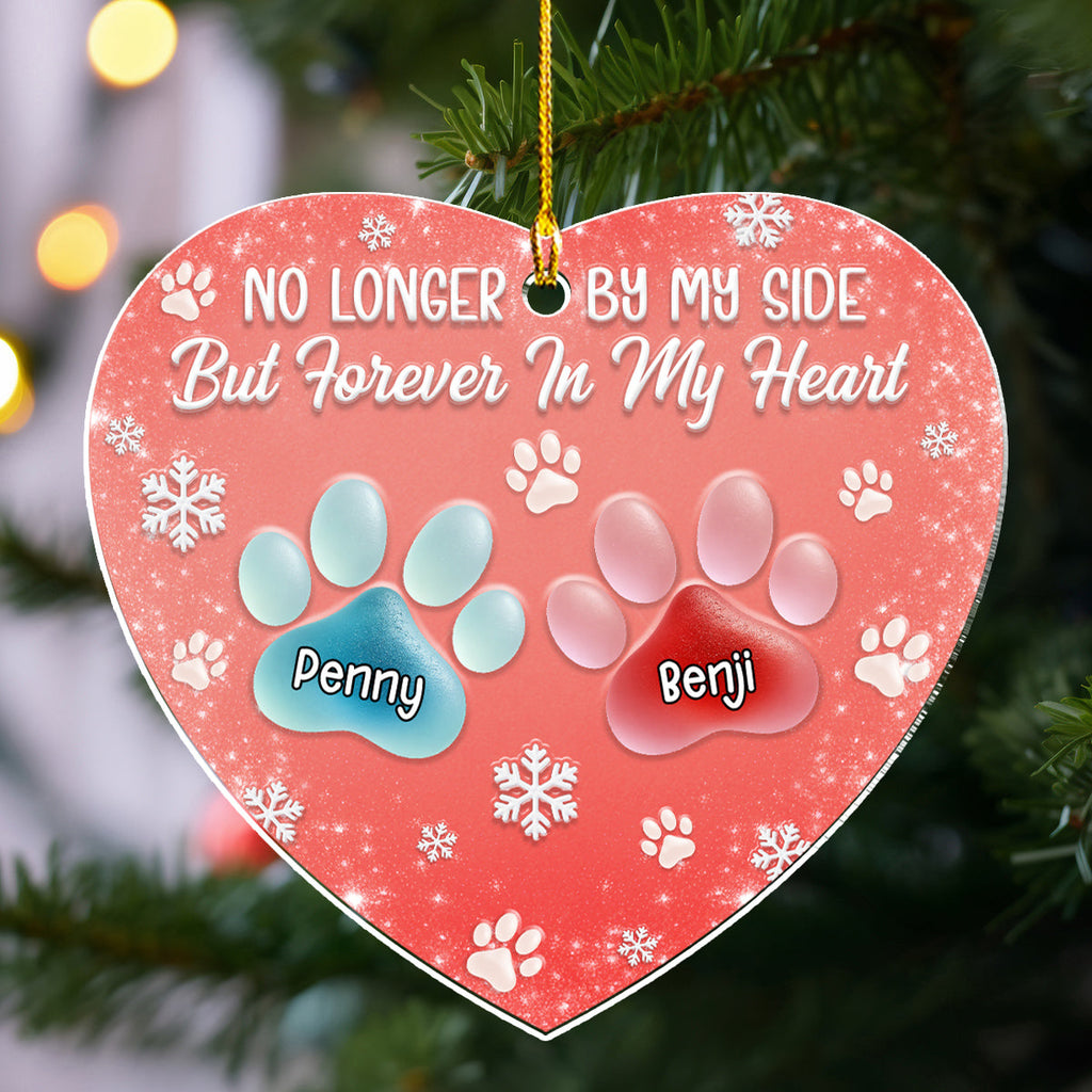 Custom Christmas Memorial Sympathy Gifts For Dogs, Cats • Just Be Here With Me - Personalized 3D Effect Acrylic Ornament
