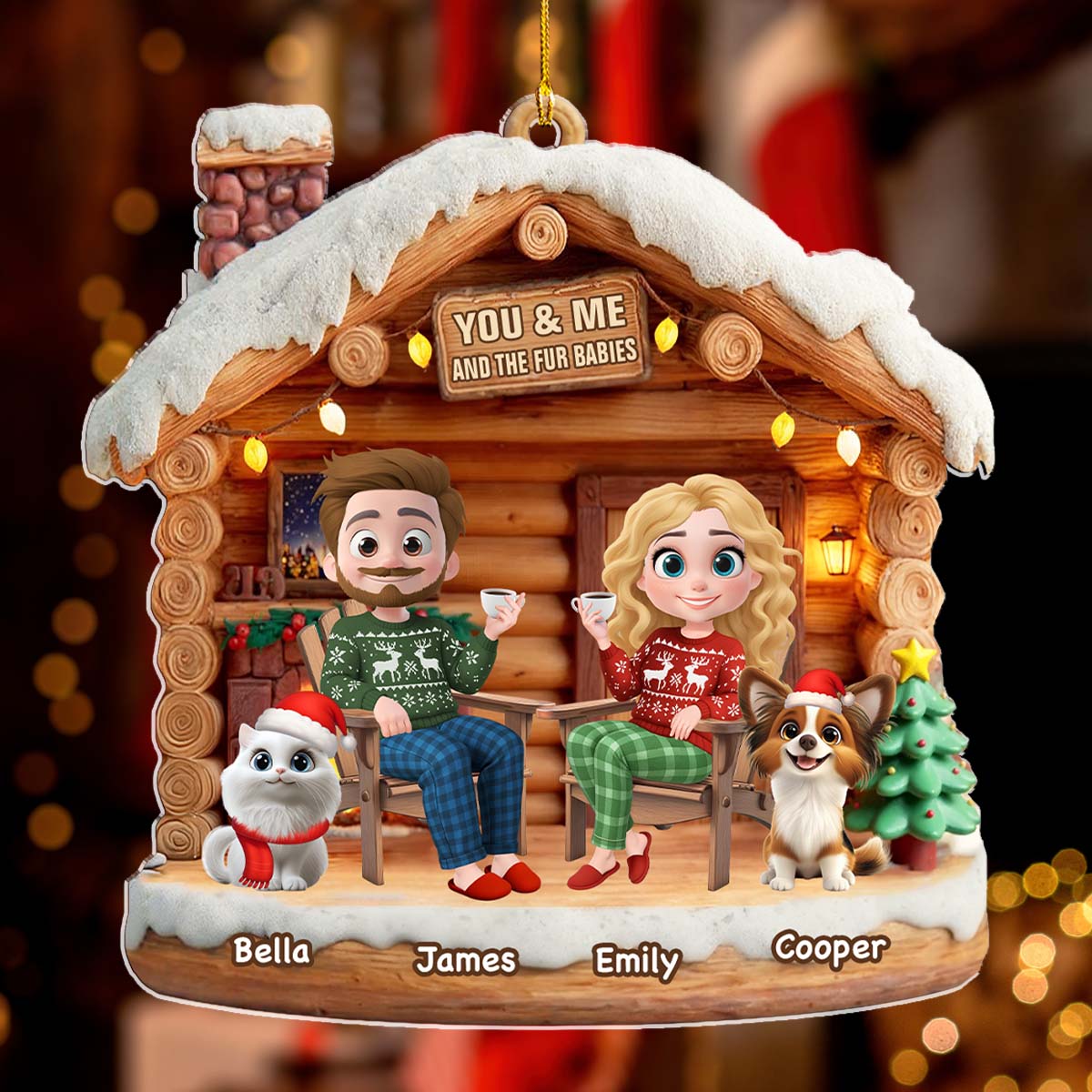 Custom Christmas Decor Home Birthday Gifts For Pet Lovers • Have A Chat With Them - Personalized 3D Effect Acrylic Ornament