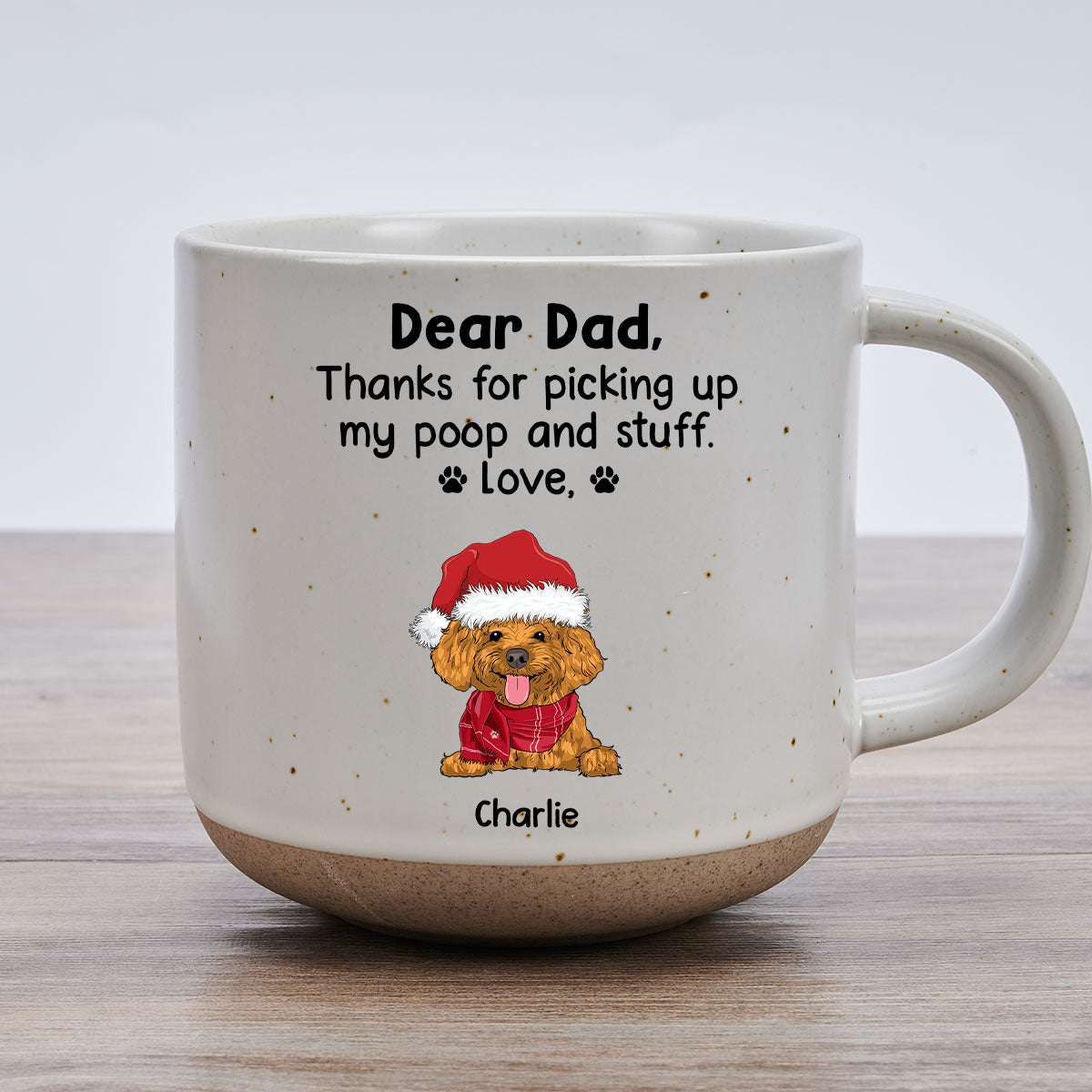 Custom Christmas Birthday Gifts For Dog Lovers • Picking Up My Poop - Personalized Pottery Mug