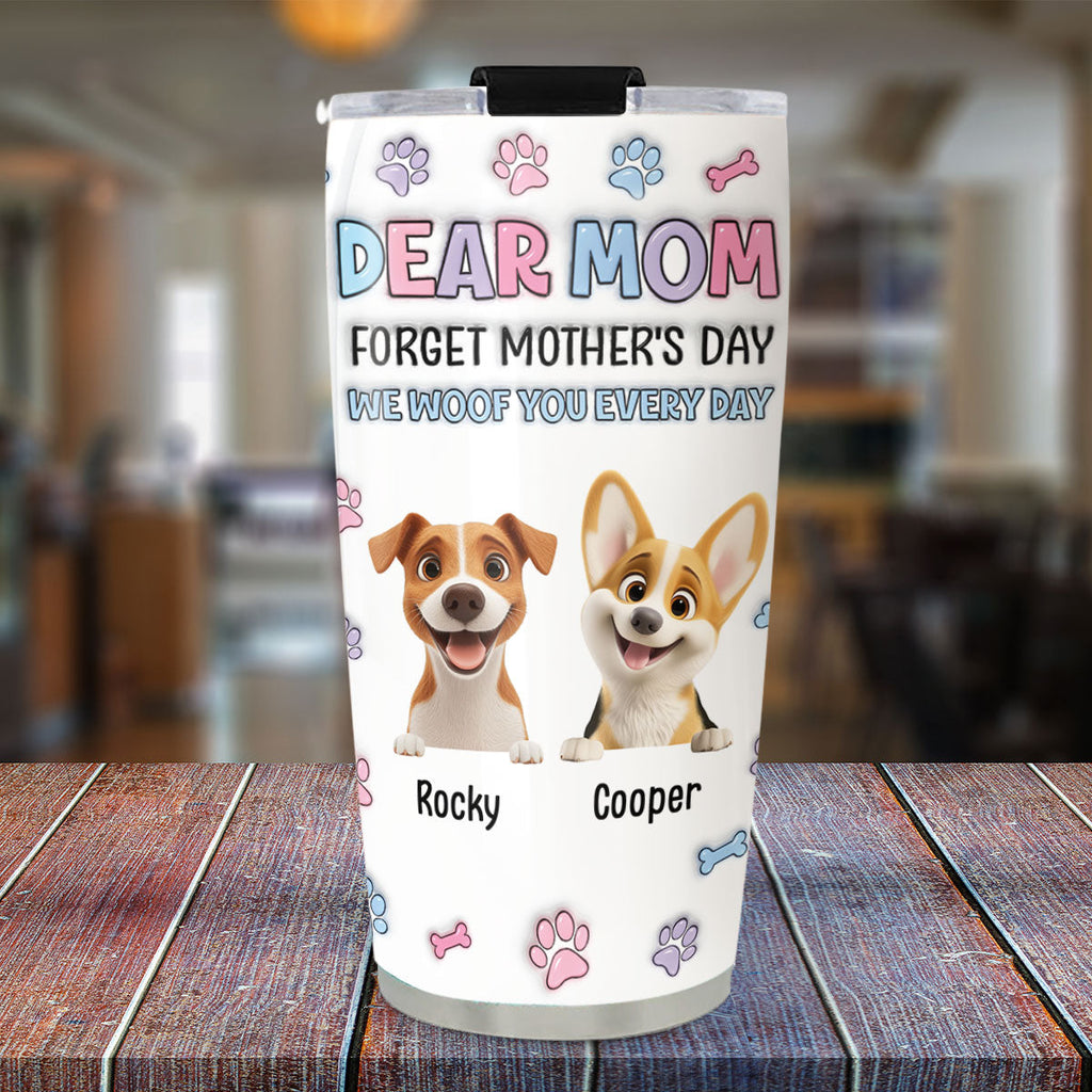 Custom Christmas Birthday Gifts For Dog Lovers • Forget - Personalized 3D Inflated Effect Tumbler