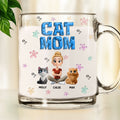 Custom Christmas Birthday Gifts For Cat Mom, Cat Lovers • Sponge Cat Mom - Personalized 3D Inflated Effect Glass Mug