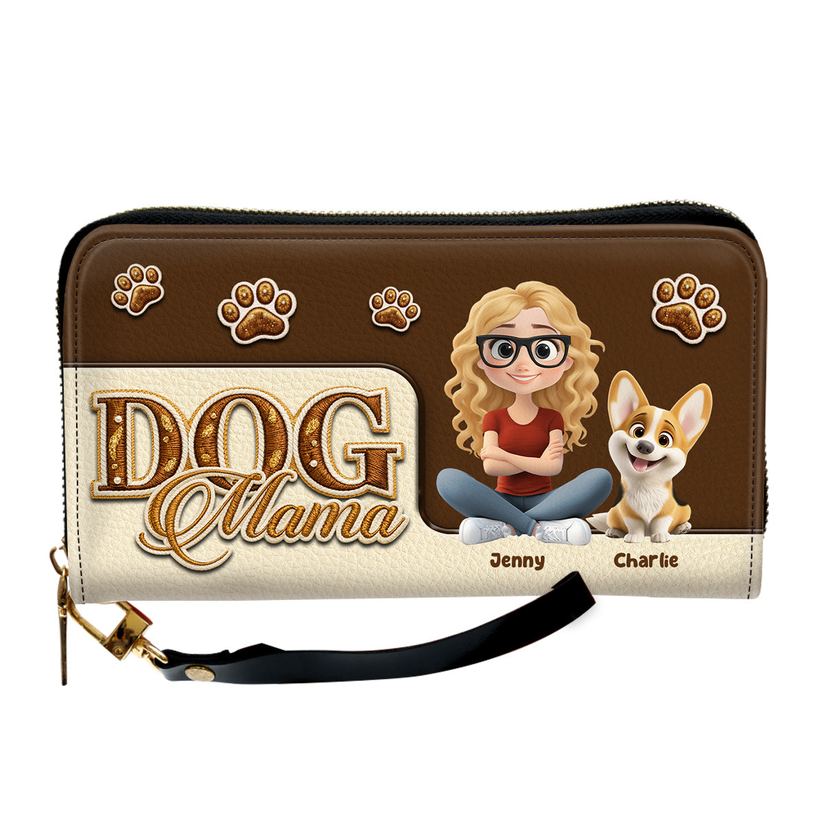 Love The Dog - Personalized Leather Wallet
