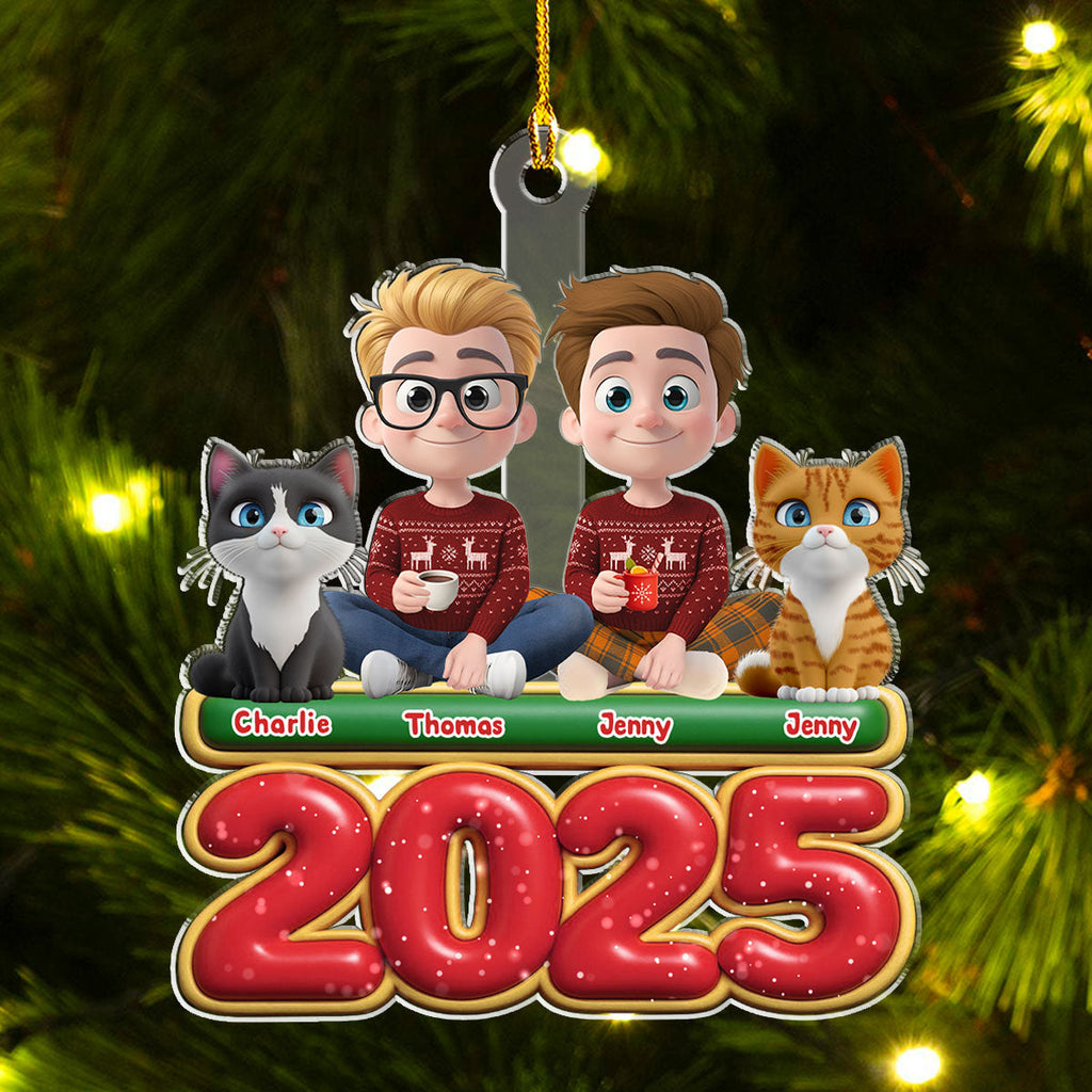 Custom Christmas Decor Home Birthday Gifts For Cat Lovers • We And Our Cat Version 2 - Personalized Acrylic Ornament
