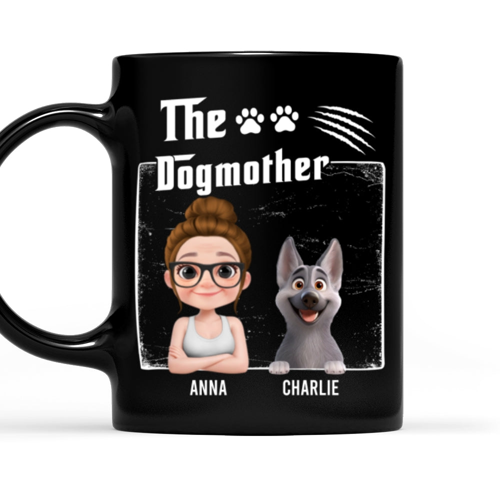 Custom Christmas Birthday Gifts For Dog Mom, Dog Lovers • The Dogmother Dark Ver - Personalized Coffee Mug