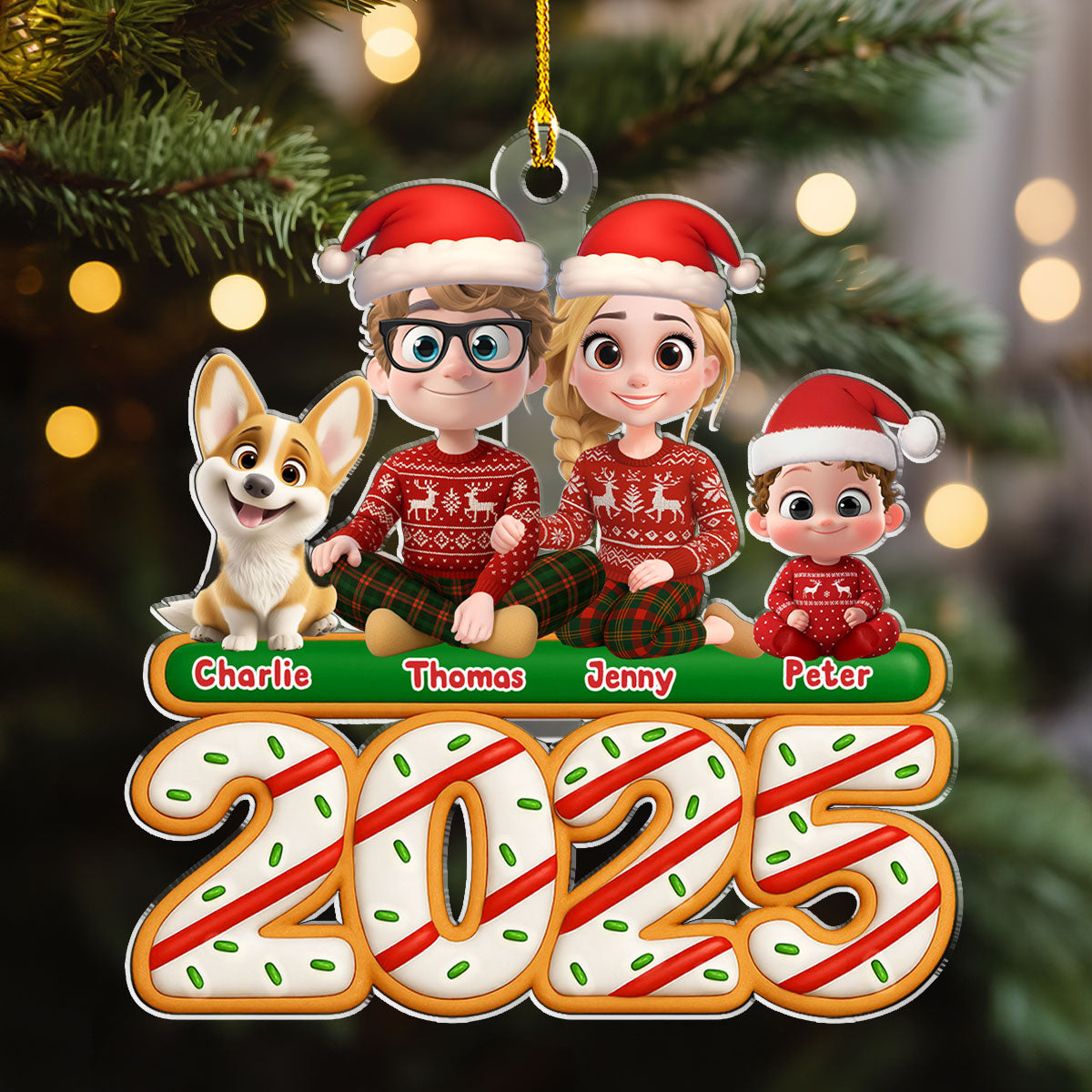 Custom Christmas Decor Home Birthday Gifts For Dog Lovers • We And Our Kids Tree Cake - Personalized Acrylic Ornament