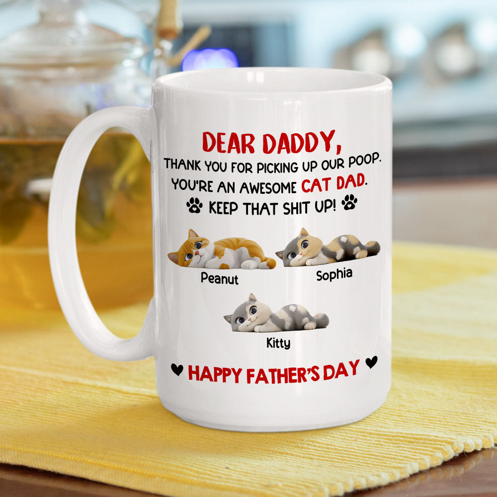 Custom Father's day Birthday Gifts For Cat Dad, Cat Lovers • Awesome Cat Dad - Personalized Coffee Mug