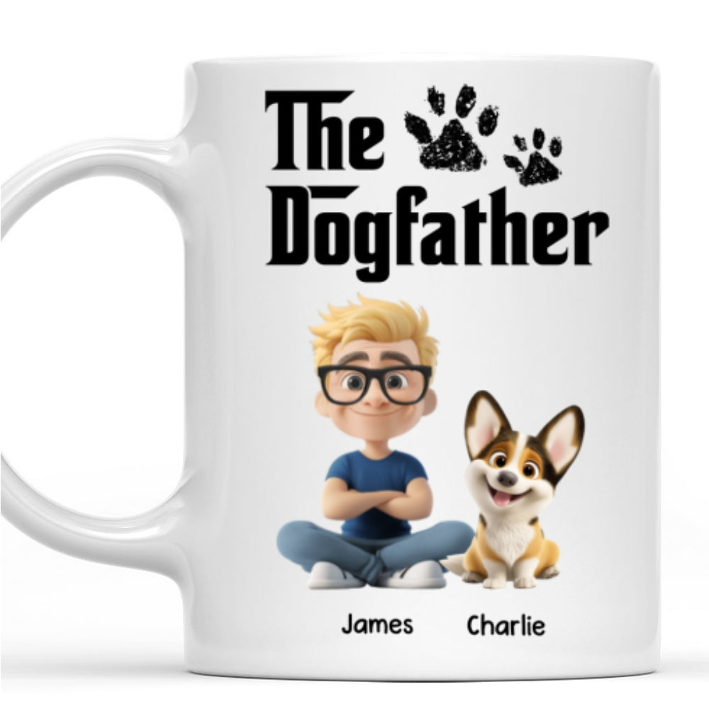Custom Father's day Birthday Gifts For Dog Dad, Dog Lovers • White Cool Dog Father - Personalized Coffee Mug