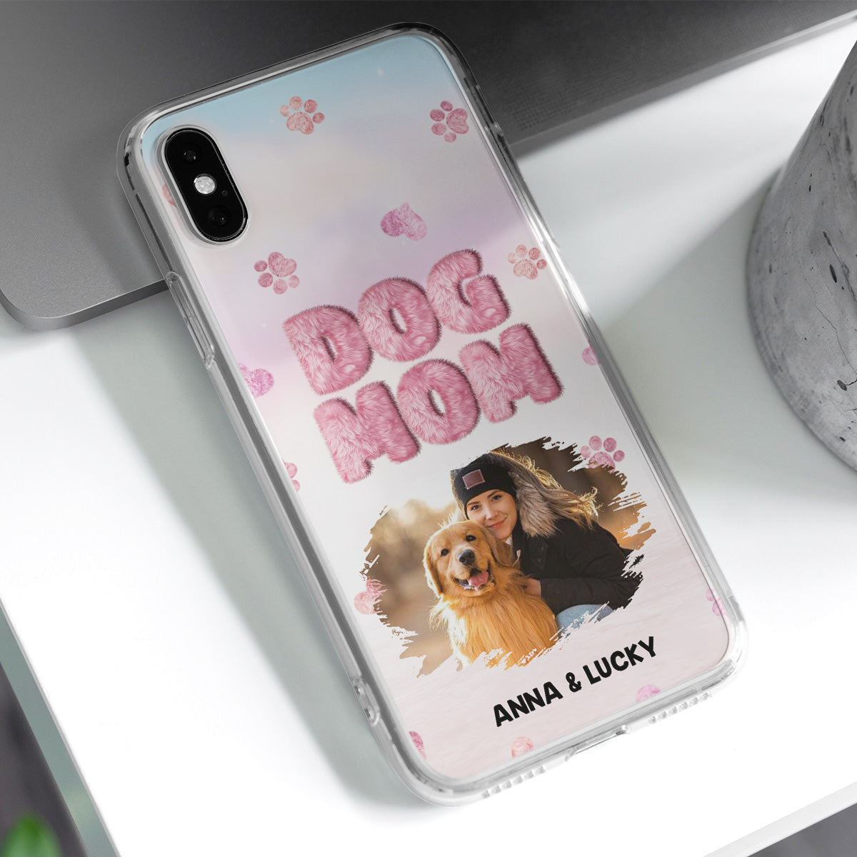 Fluffy Dog Mom Photo - Personalized Phone Case