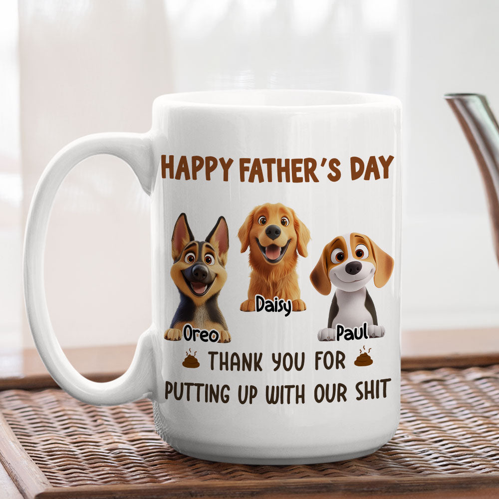 Custom Father's day Birthday Gifts For Cat Dad, Cat Lovers • Putting Up With My Shit Daddy - Personalized Coffee Mug