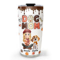 Custom Christmas Birthday Gifts For Dog Mom, Dog Lovers • Dog Mom Autumn Cartoon Version - Personalized 3D Inflated Effect Tumbler
