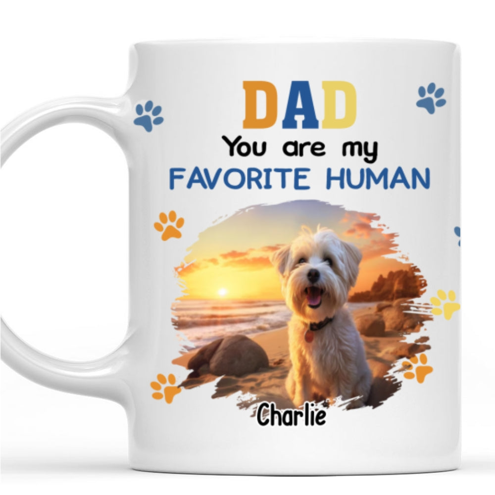 Custom Photo Christmas Birthday Gifts For Dog Lovers • My Best Human Photo - Personalized Coffee Mug