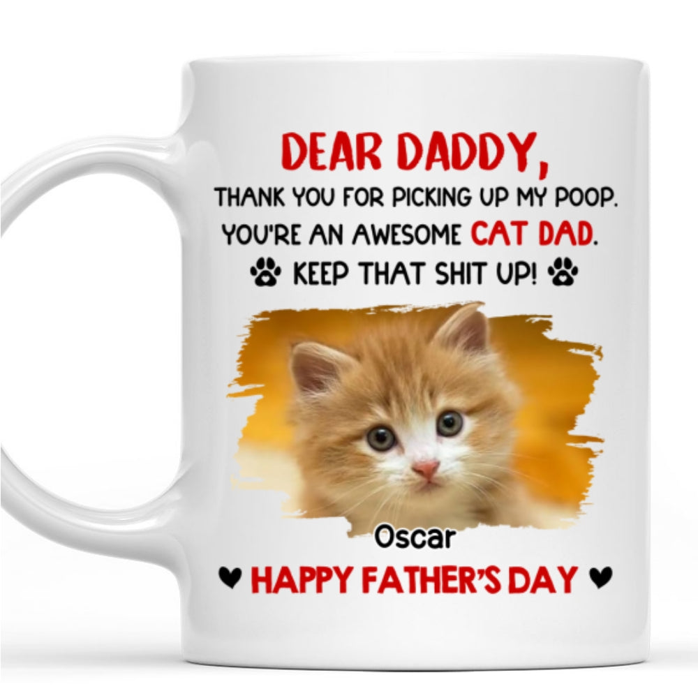 Custom Photo Father's day Birthday Gifts For Cat Dad, Cat Lovers • Awesome Cat Dad Photo - Personalized Coffee Mug