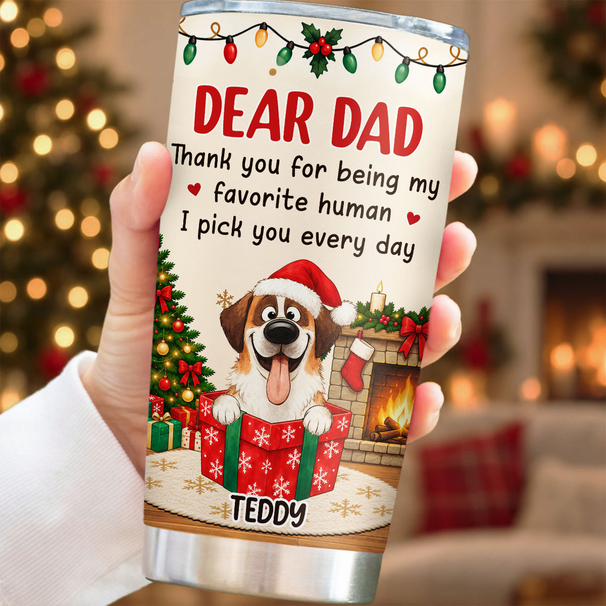 Custom Christmas Birthday Gifts For Dog Lovers • My Forever Human - Personalized Tumbler