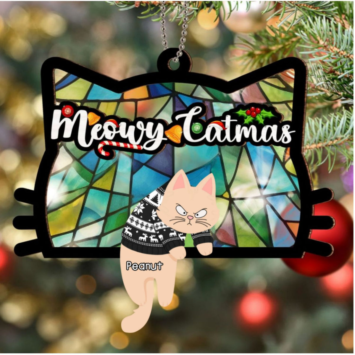 Have A Pawsome Christmas - Personalized Suncatcher Ornament