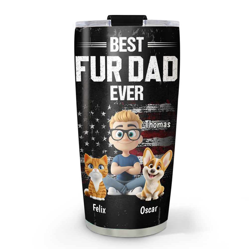 Custom Father's day Birthday Gifts For Pet Dad, Pet Lovers • American Pet Dad - Personalized Tumbler