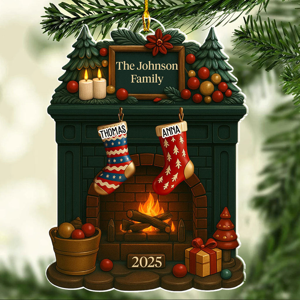 Family Fireplace - Personalized Acrylic Ornament
