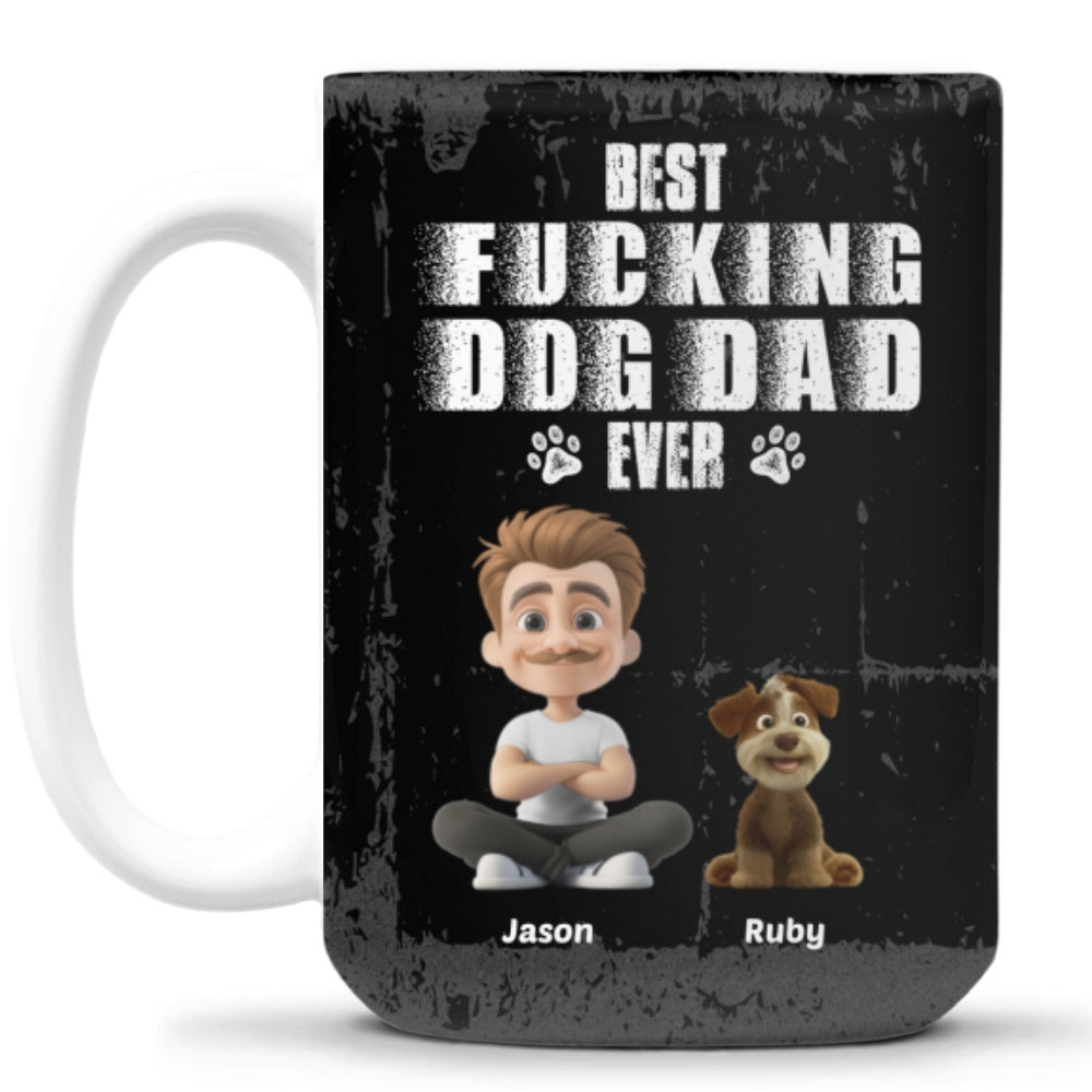 Custom Father's day Birthday Gifts For Dog Dad, Dog Lovers • Best Dad Ever - Personalized Coffee Mug