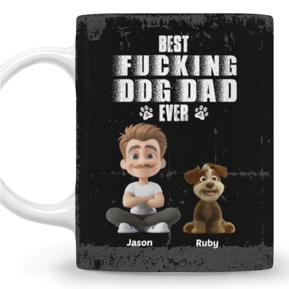 Custom Father's day Birthday Gifts For Dog Dad, Dog Lovers • Best Dad Ever - Personalized Coffee Mug