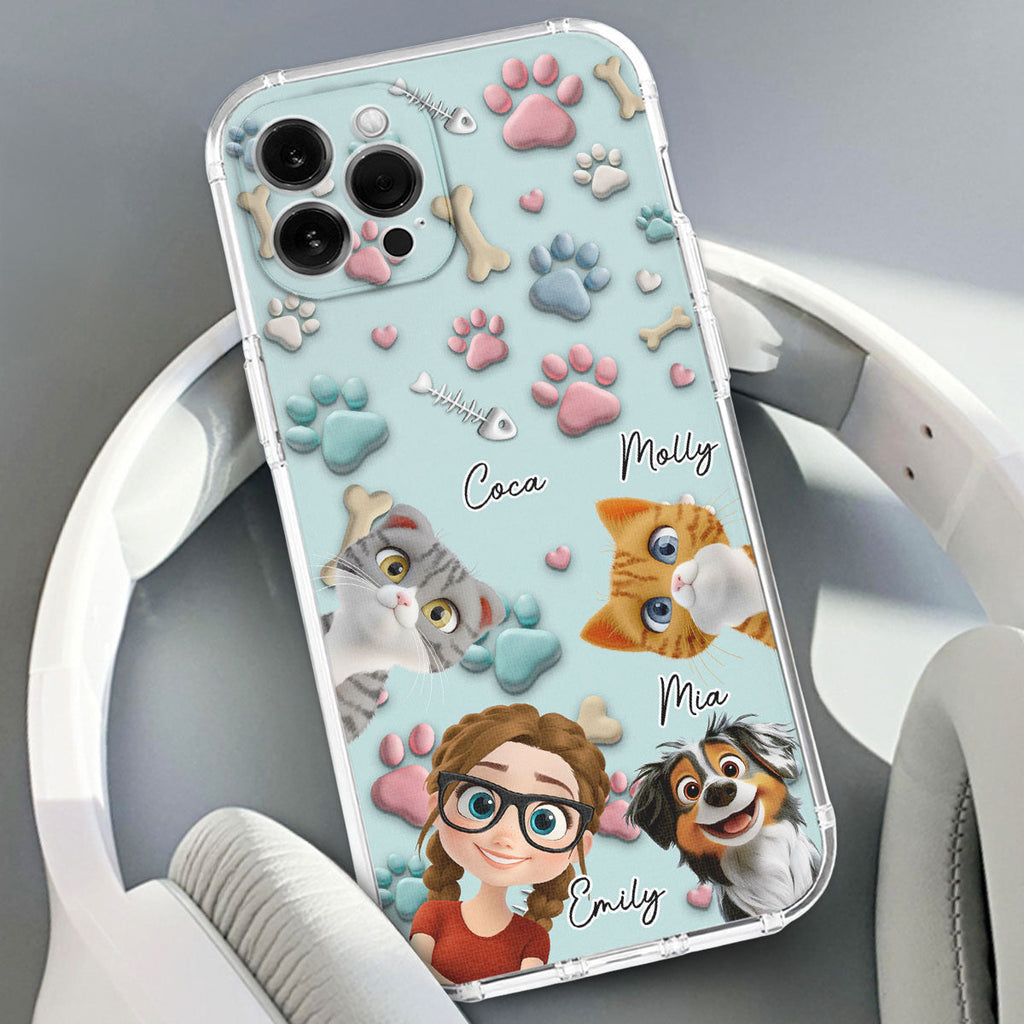 Pet And Human Cartoon - Personalized Phone Case