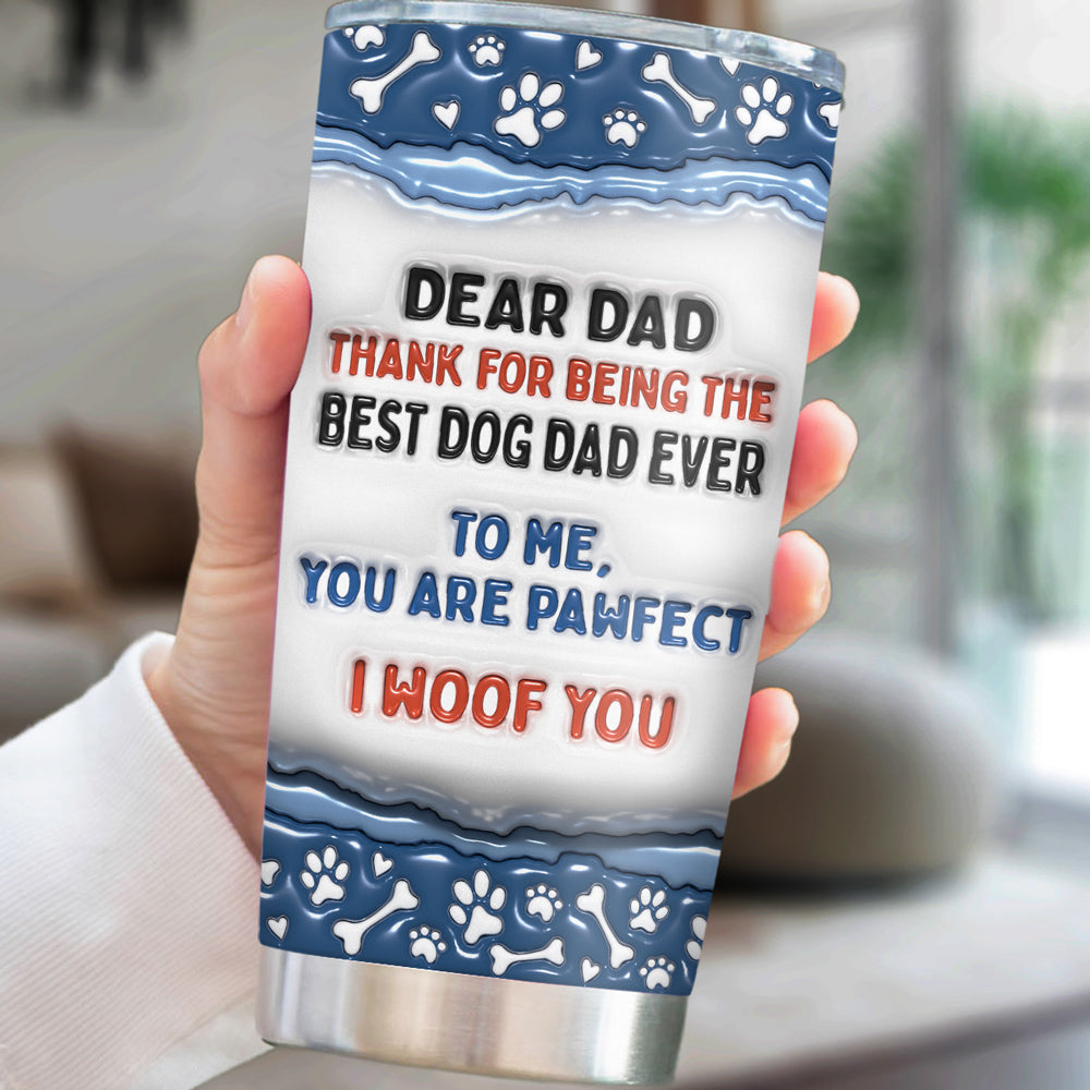 Custom Christmas Birthday Gifts For Pet Lovers • Dear Mom Thank You For Being The Best Dog Mom - Personalized 3D Inflated Effect Tumbler