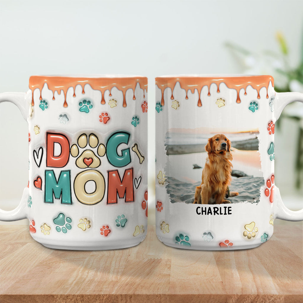 Custom Photo Mother's day Birthday Gifts For Dog Mom, Dog Lovers • Mom Of Dogs Version 2 Photo - Personalized 3D Inflated Effect Mug
