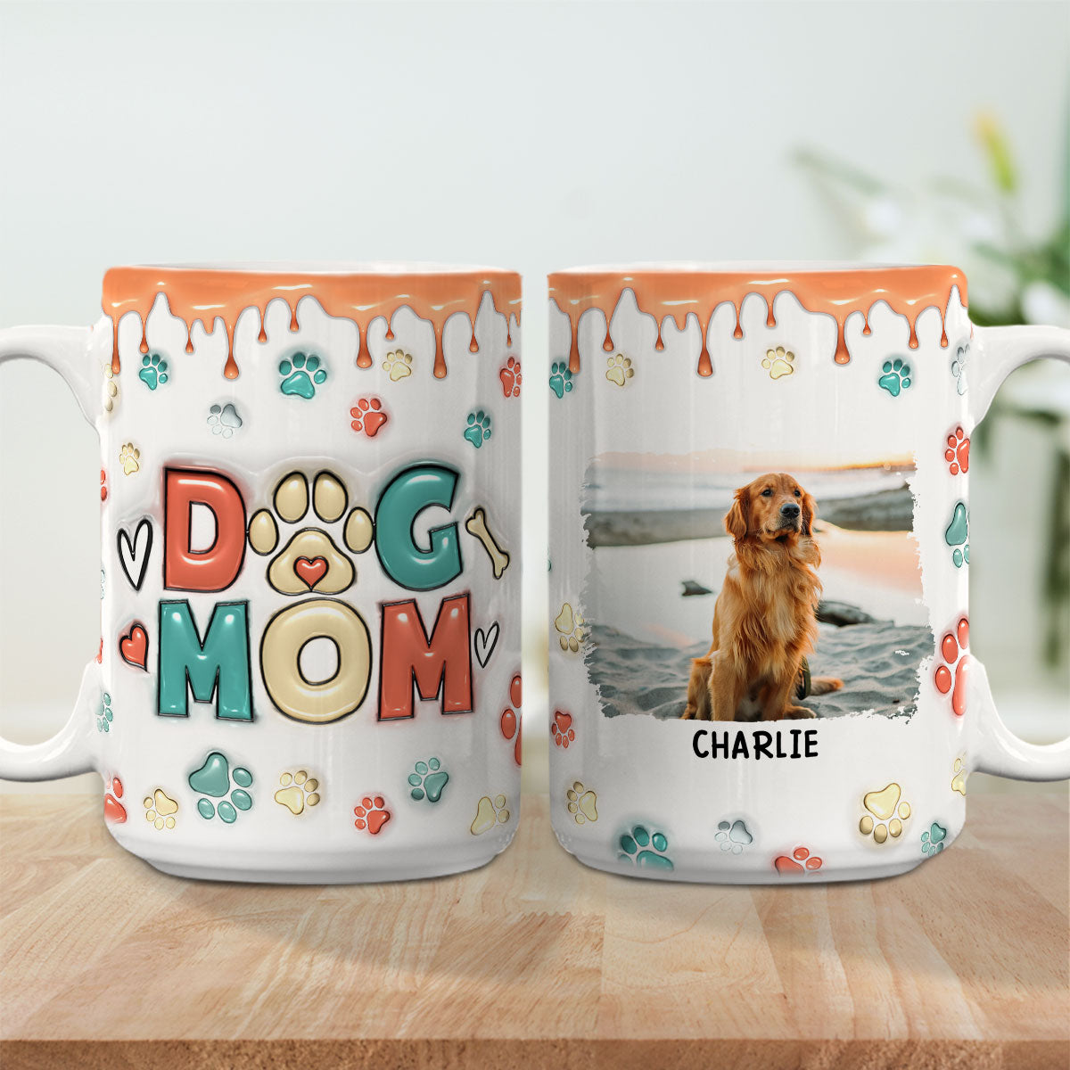 Custom Photo Mother's day Birthday Gifts For Dog Mom, Dog Lovers • Mom Of Dogs Version 2 Photo - Personalized 3D Inflated Effect Mug