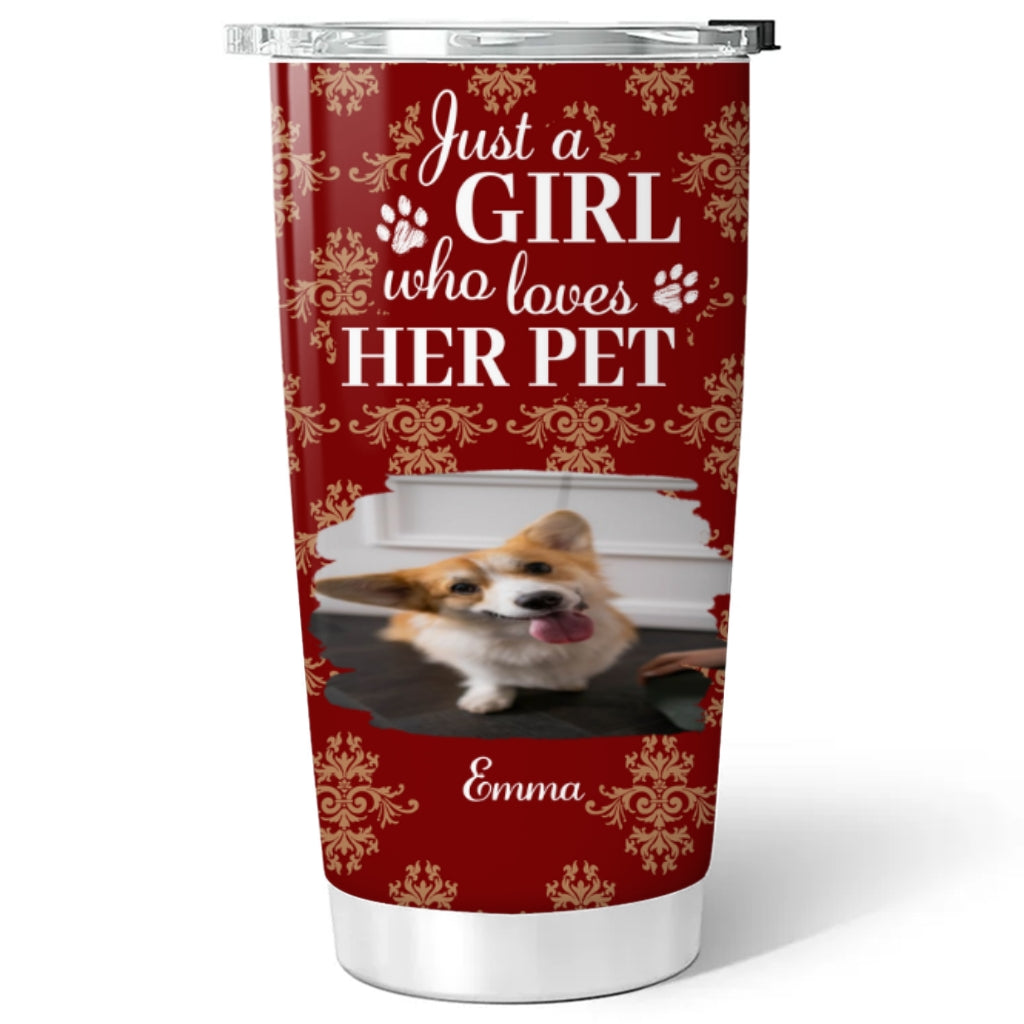 Custom Photo Christmas Birthday Gifts For Pet Mom, Pet Lovers • Toile Pet Cartoon Christmas Photo - Personalized Tumbler