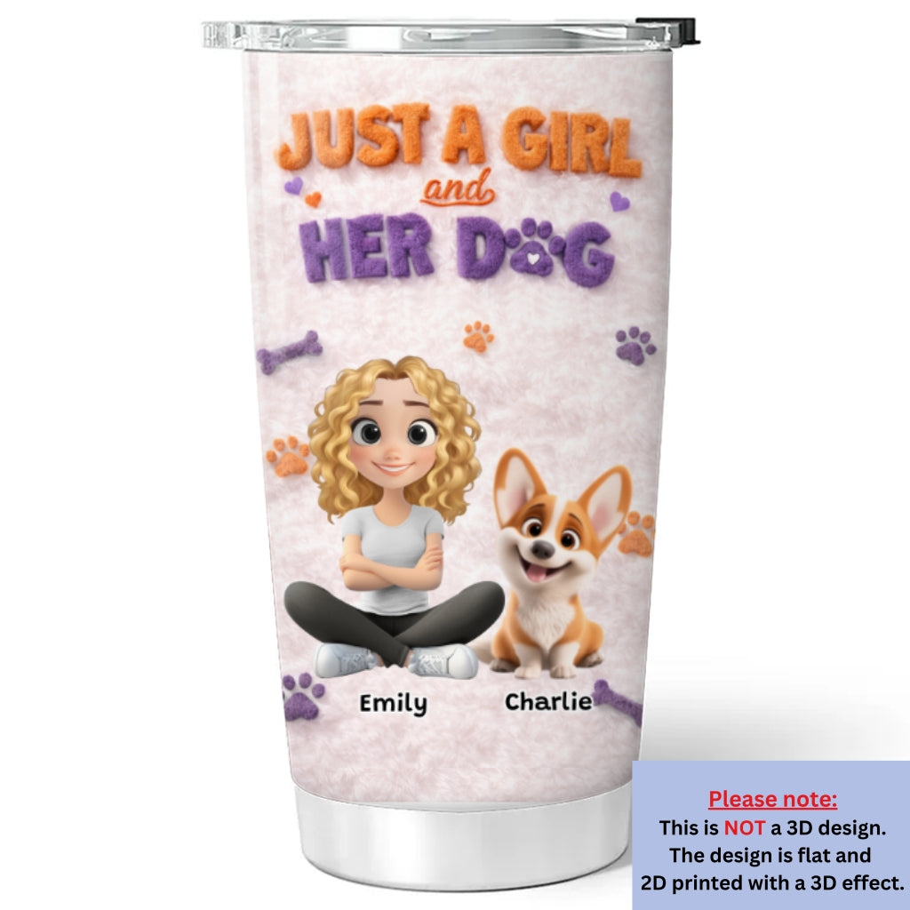 Custom Christmas Birthday Gifts For Dog Mom, Dog Lovers • Me And The Dog - Personalized 3D Effect Tumbler