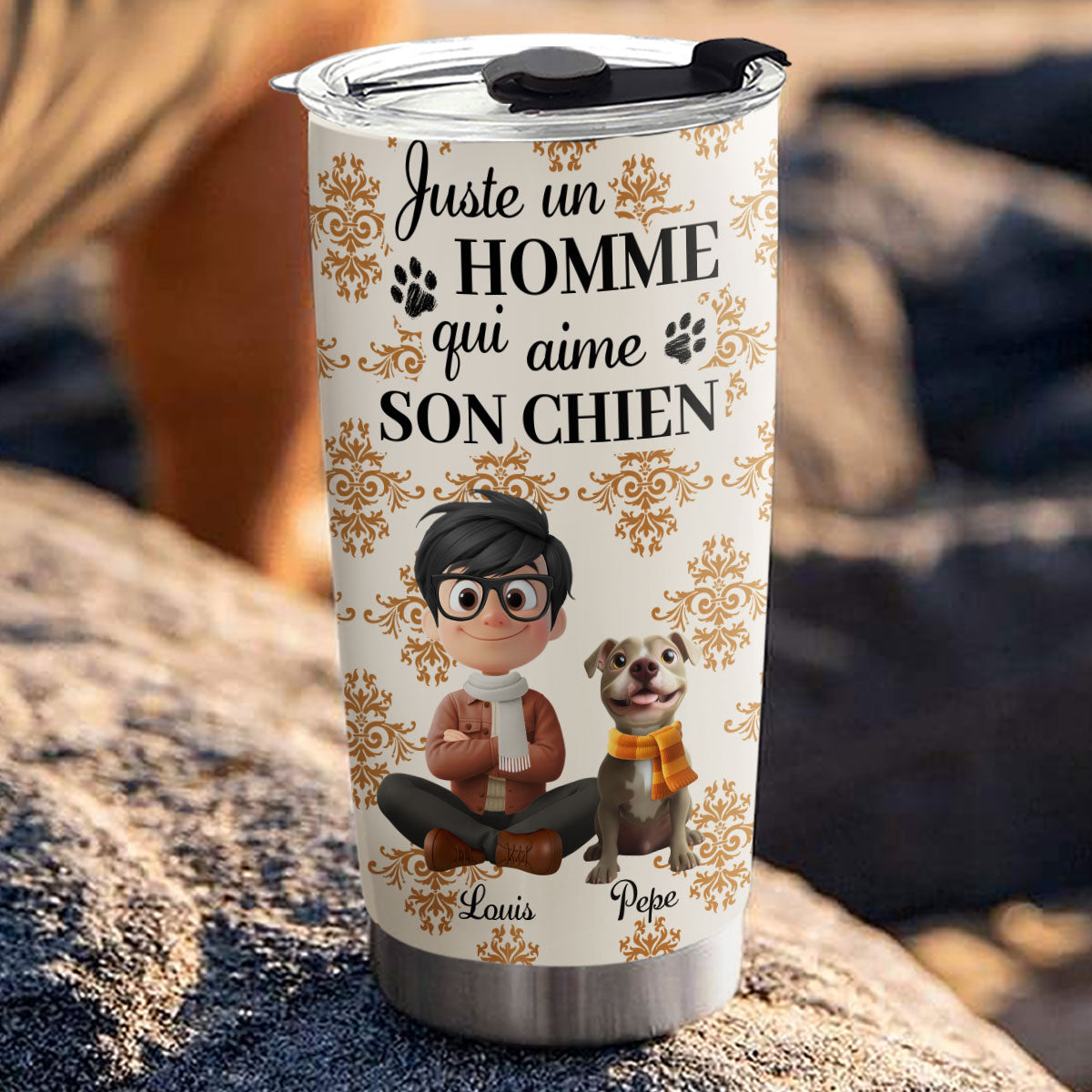 Custom Christmas Birthday Gifts For Dog Dad, Dog Lovers • Gobelet Personnalisé - Chiens Citrouille d’Automne
