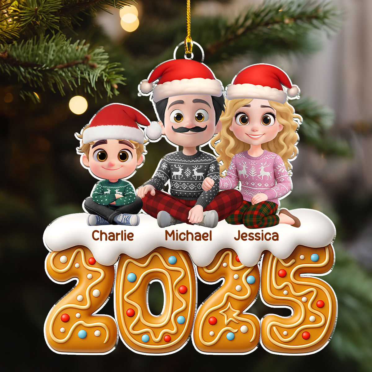 Custom Christmas Decor Home Birthday Gifts For Dog Lovers • Family Of The Year - Personalized Acrylic Ornament