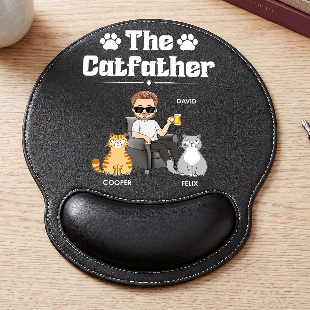 The Catfather - Personalized Leather Mouse Pad