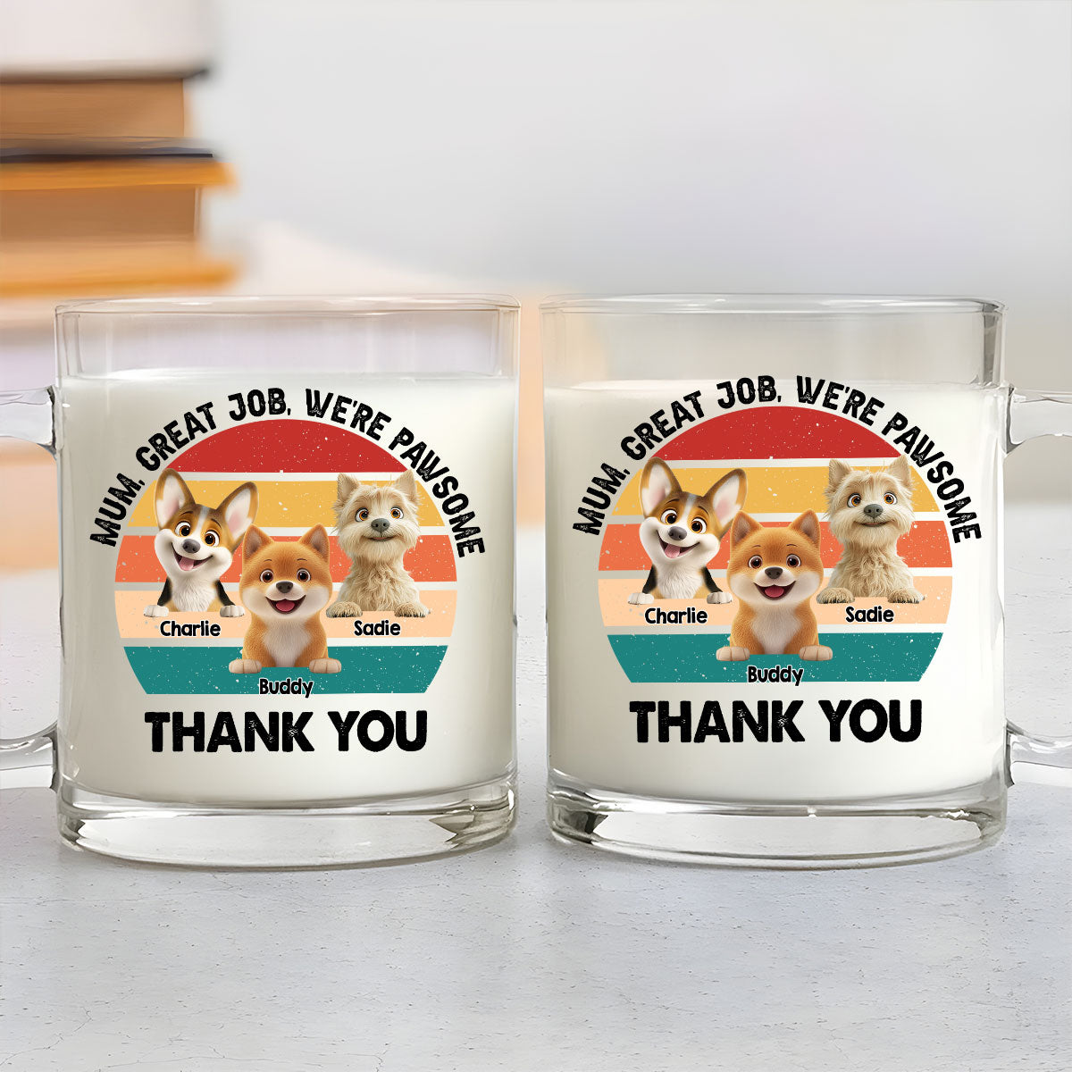 Custom Father's day Birthday Gifts For Dog Dad, Dog Lovers • Great Job I Am Pawsome - Personalized Glass Mug