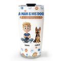 Custom Christmas Birthday Gifts For Dog Dad, Dog Lovers • A Gentleman And His Dog - Personalized 3D Inflated Effect Tumbler