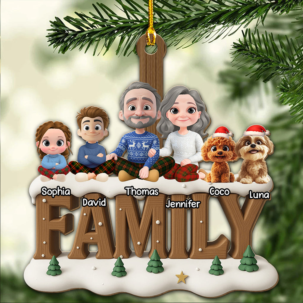 Custom Christmas Decor Home Birthday Gifts For Dog Lovers • Family Bond Now Onwards - Personalized 3D Effect Wood Ornament