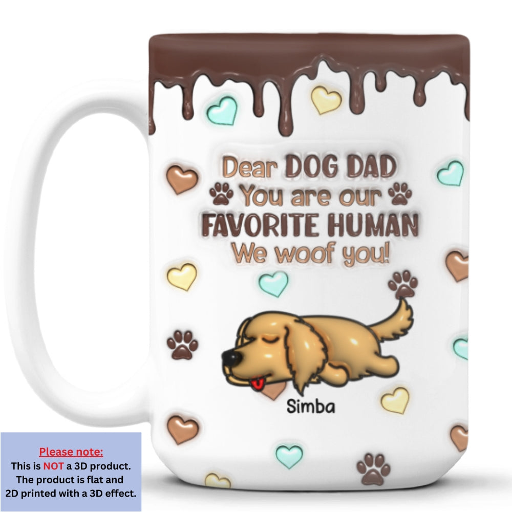 Custom Christmas Birthday Gifts For Dog Lovers • Favorite Human Version 2 - Personalized 3D Inflated Effect Mug