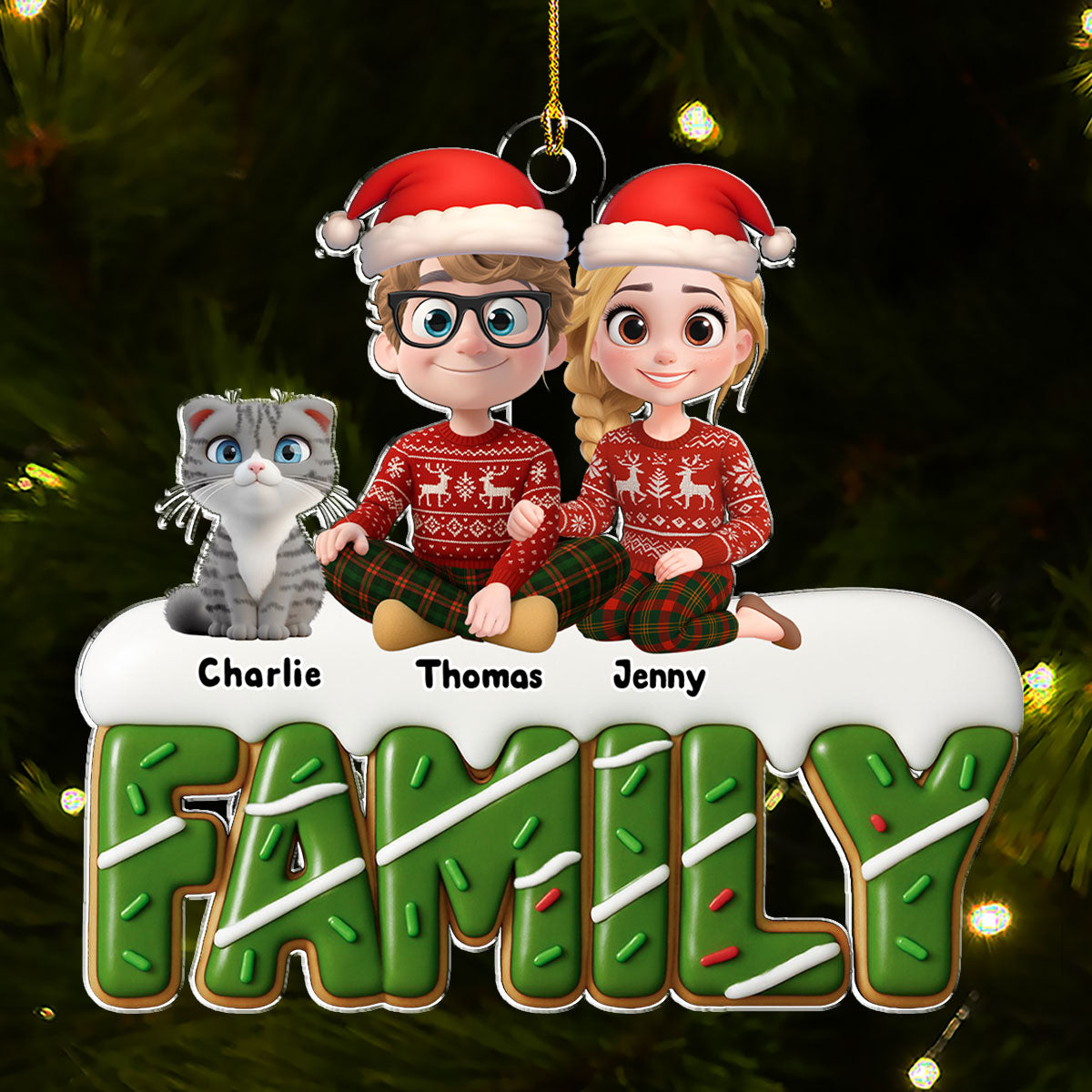 Custom Christmas Decor Home Birthday Gifts For Cat Lovers • What A Sweetest Christmas - Personalized Acrylic Ornament