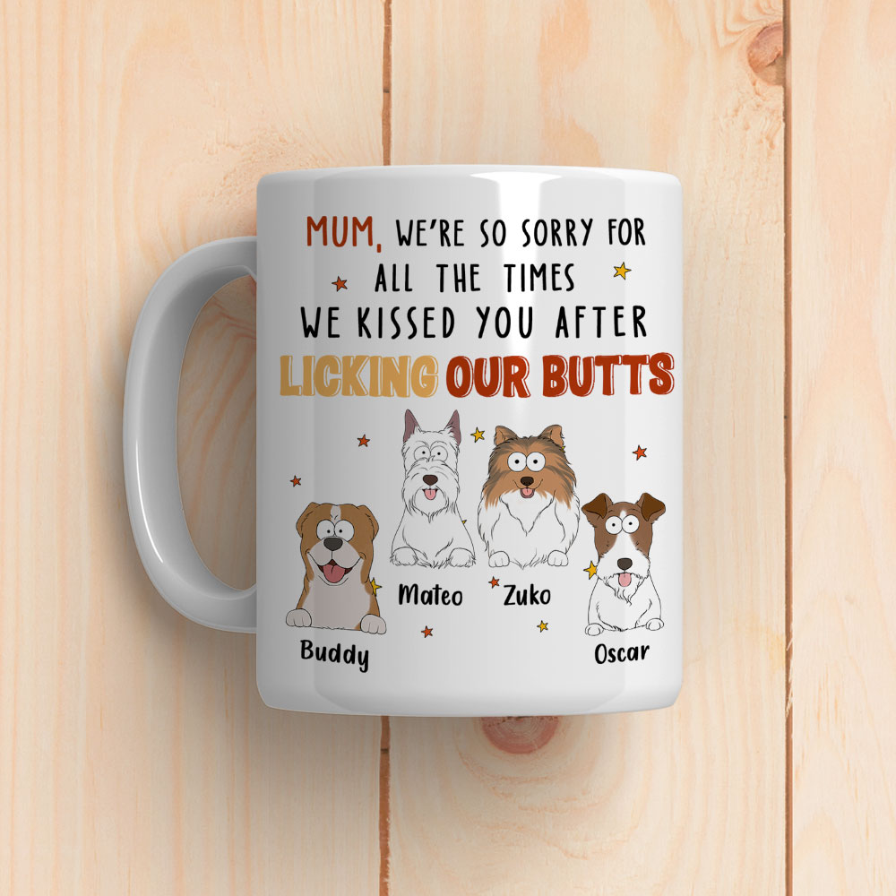 Custom Christmas Birthday Gifts For Dog Lovers • After Licking My Butt - Personalized Coffee Mug