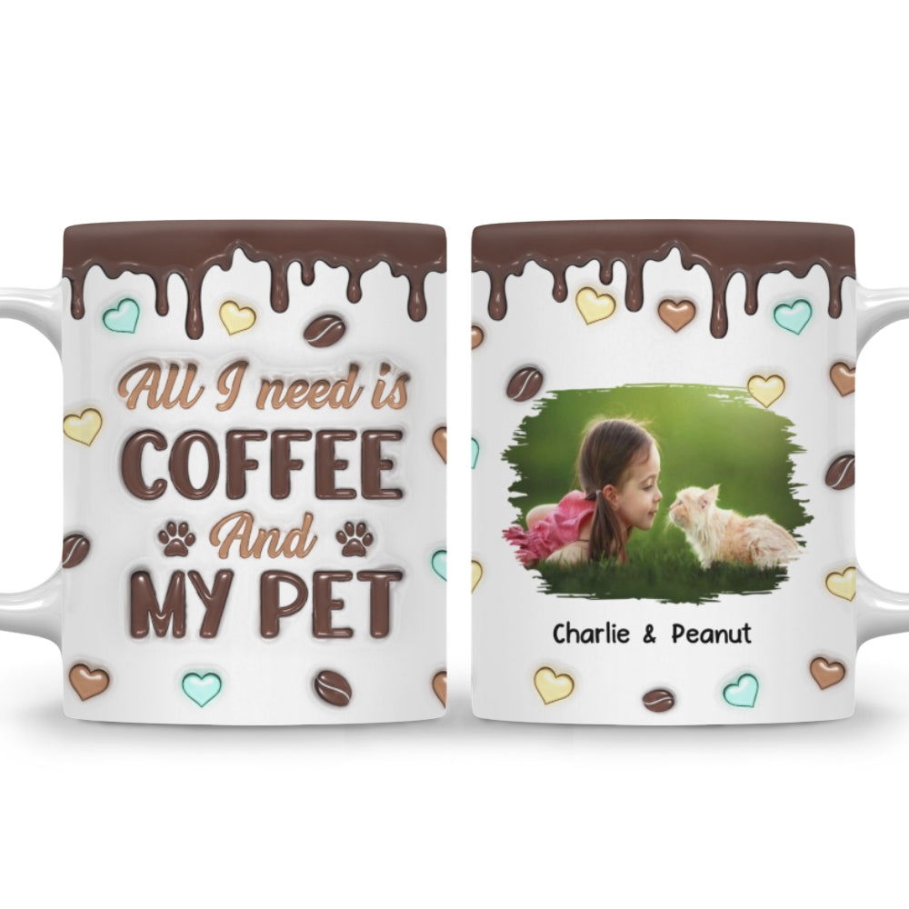 Coffee And Pet Photo - Personalized 3D Inflated Effect Mug