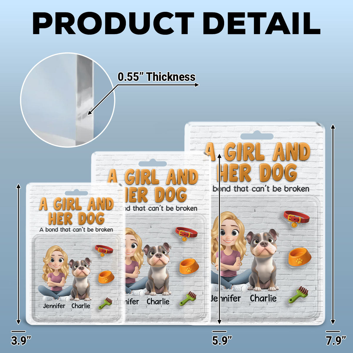 A Girl And Her Dog - Personalized Acrylic Plaque