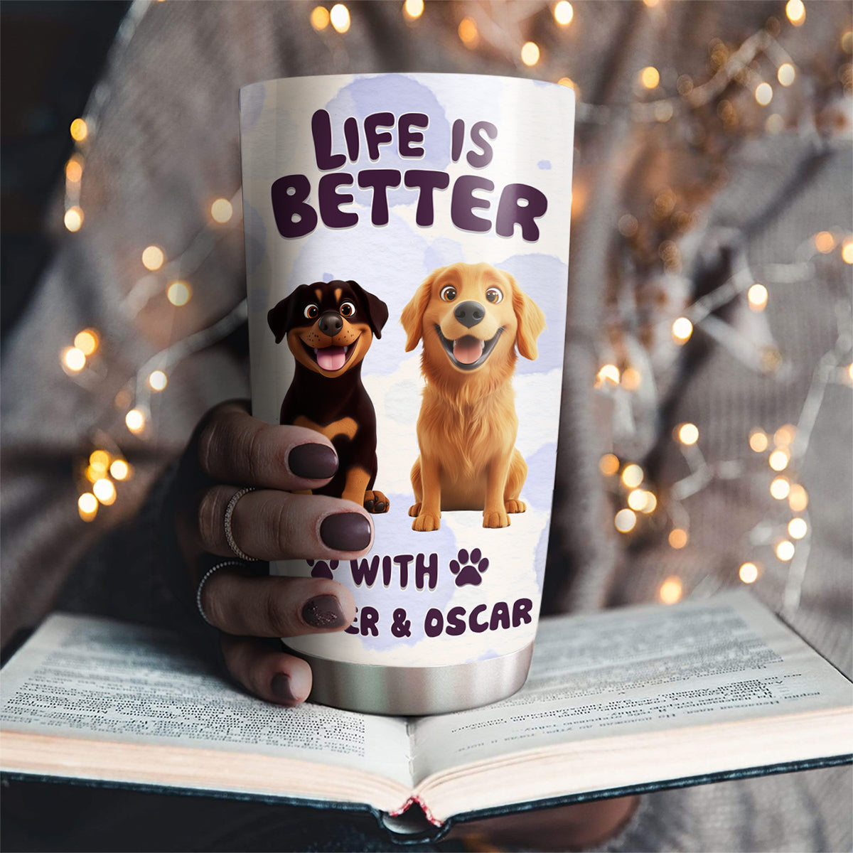 Custom Christmas Birthday Gifts For Dog Lovers • Better Life With My Dog - Personalized Tumbler