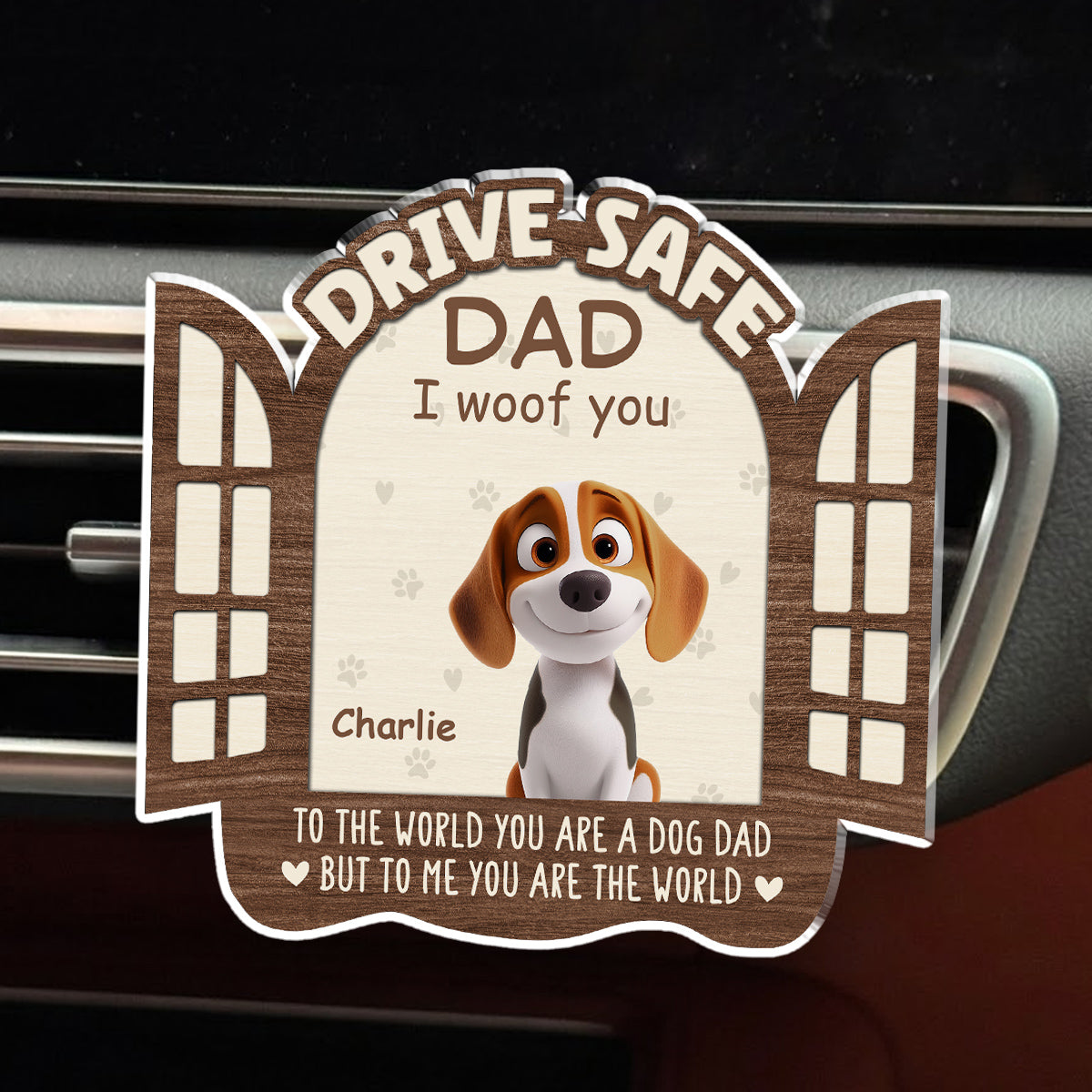 The World To Me - Personalized Car Vent Clip