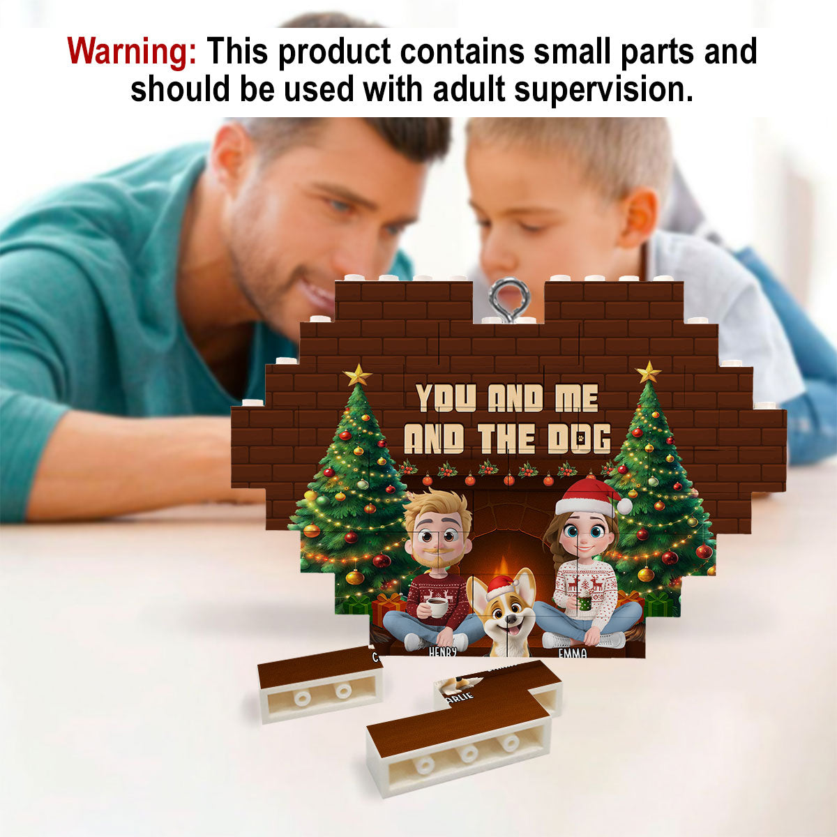 Custom Christmas Decor Home Birthday Gifts For Dog Lovers • This Is Us Through Time - Personalized 3D Effect Heart Puzzle Ornament