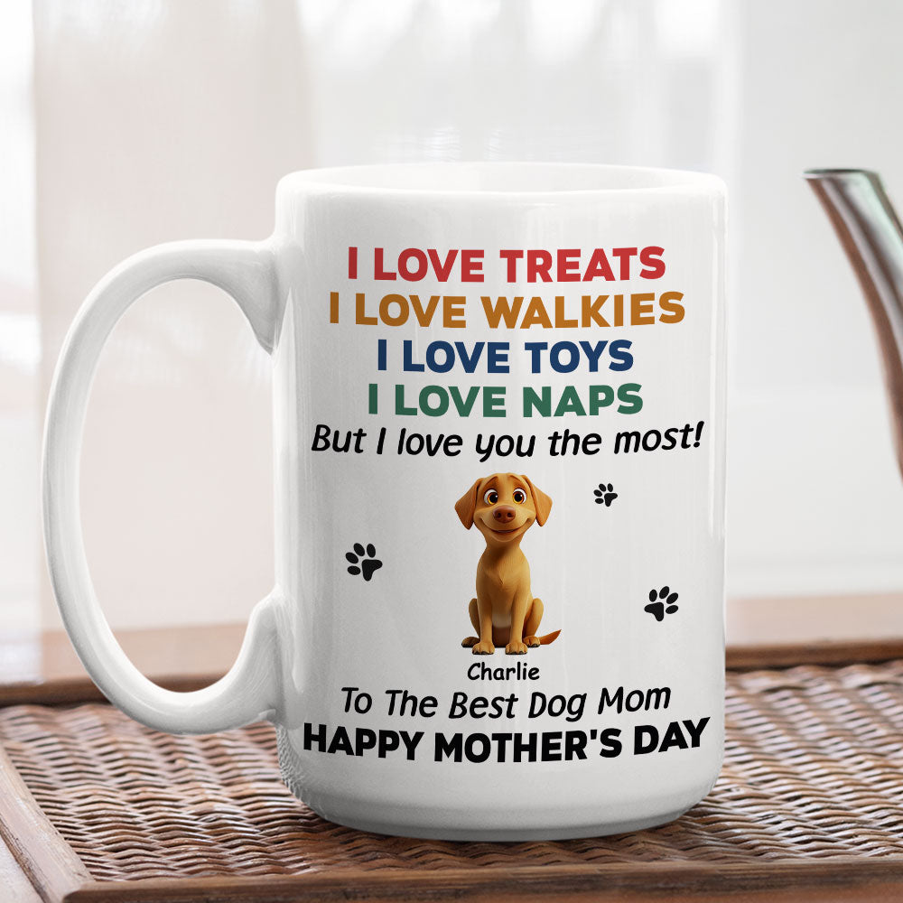 Custom Mother's Father's day Birthday Gifts For Dog Lovers • Love You The Most Version 4 - Personalized Coffee Mug
